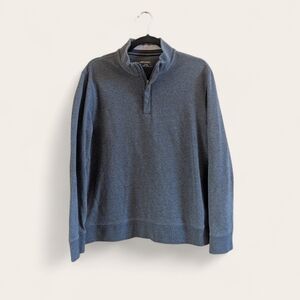 UNTUCKit "Corral" Men's Quarter Zip Long Sleeve Blue Gray Sweatshirt